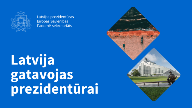Latvija gatavojas prezidentūrai. Attēli ar jūru un Nacionālo bibliotēku